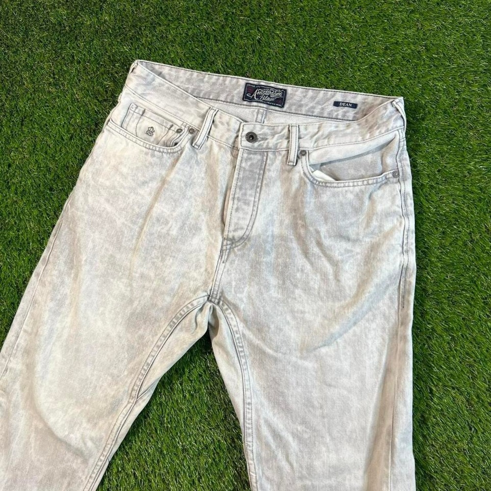 Scotch & Soda Amsterdam Blauw Dean Jeans Men's 31x32 Acid Wash Tapered Denim